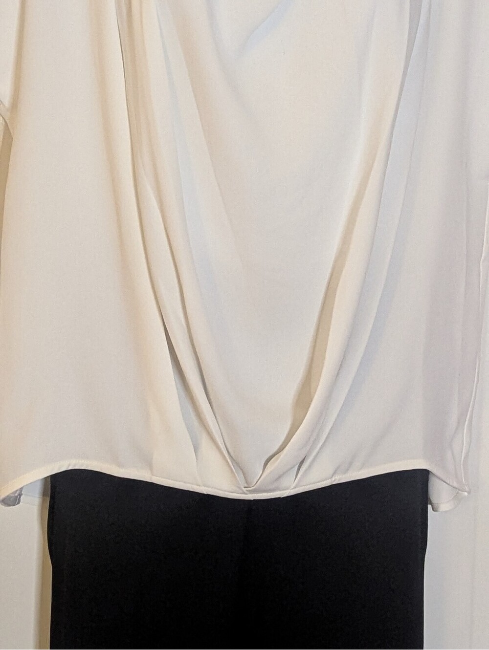 NWT TRINA TURK ODILIA ELEGANT DRAPED TOP IN IVORY | SIZE SMALL - Picture 3 of 6
